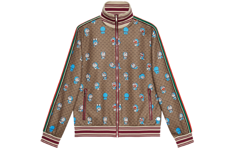 (Women) Gucci x Doraemon FW20 Iconic Print Knit Jacket Beige () 656594-XJDH3-2138
