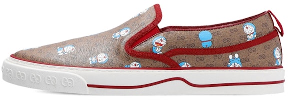 (Women) Gucci X DORAEMON GG Supreme Monogram Slip On 'New Cherry Red' 655035-2TU30-8968 (Women) Gucci X DORAEMON GG Supreme Monogram Slip On 'New Cherry Red' 655035-2TU30-8968