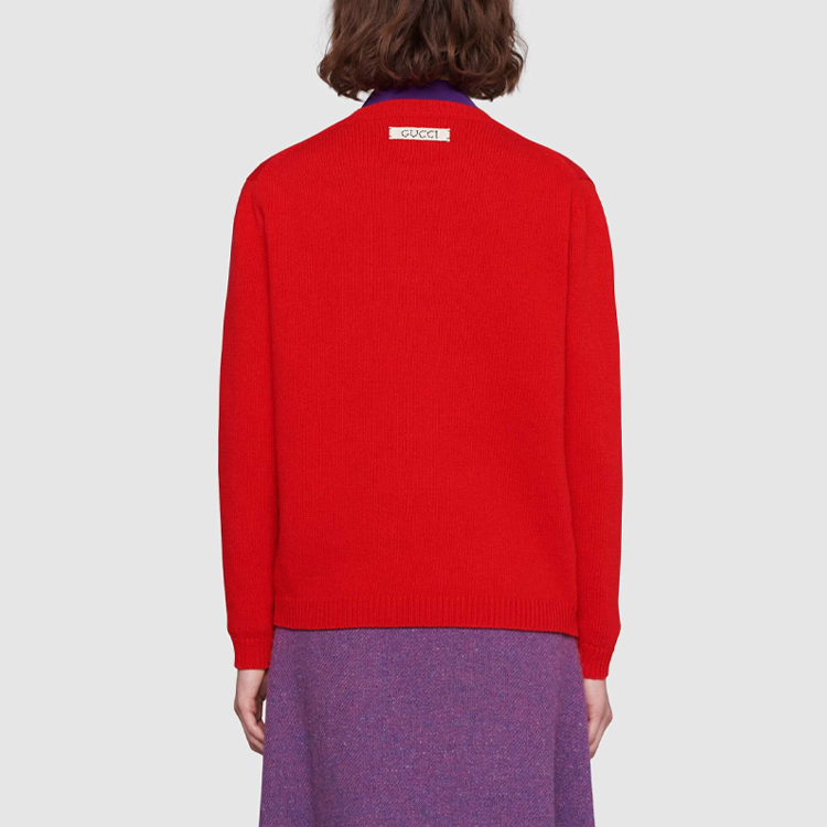 Purchase (W) GUCCI x Doraemon Sweater Merah Kartun Longgar Wanita. 655654-XKBVW-6076