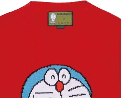 (W) GUCCI x Doraemon Sweater Merah Kartun Longgar Wanita. 655654-XKBVW-6076 Sizing (W) GUCCI x Doraemon Sweater Merah Kartun Longgar Wanita. 655654-XKBVW-6076