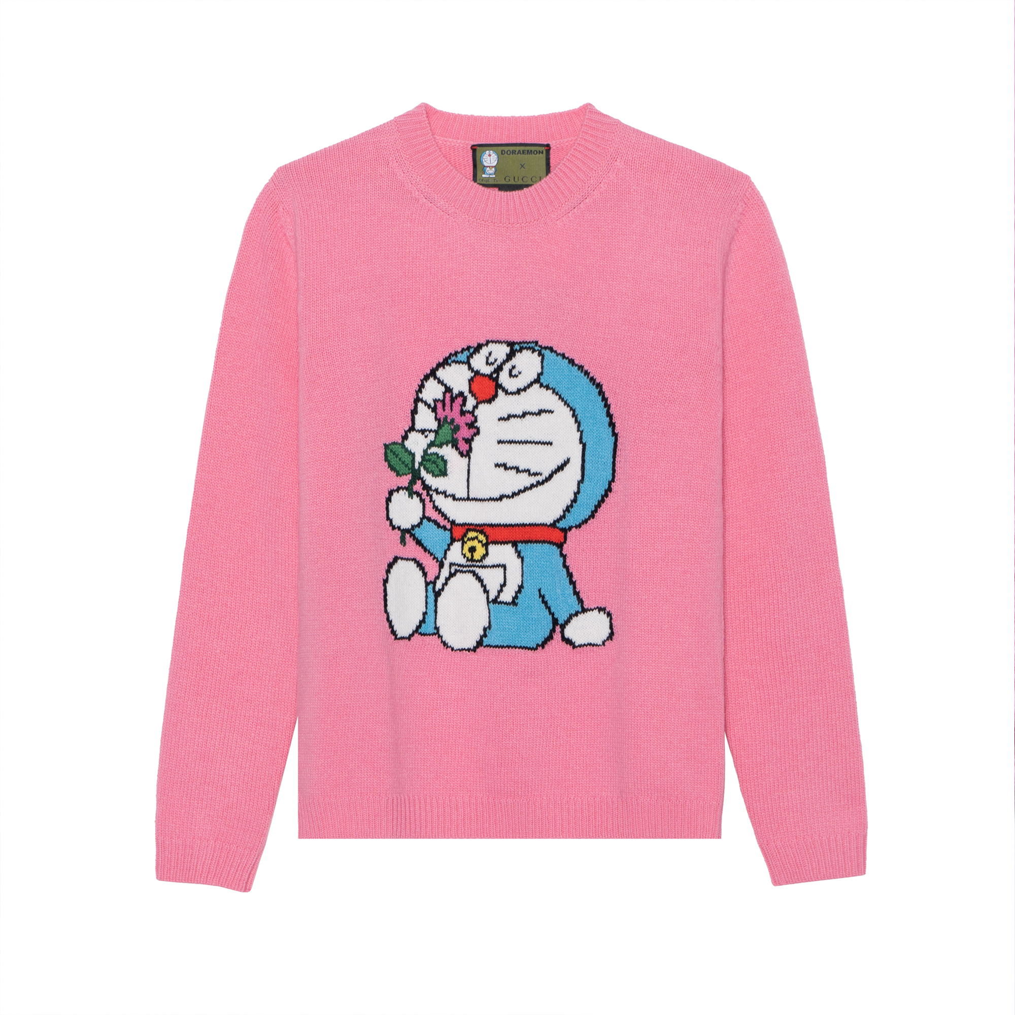 (Women) Gucci Doraemon Pink Cartoon Wool Knit Sweater 655654-XKBVZ-5324