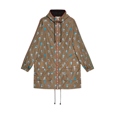 (Women) Gucci Doraemon SS21 Beige Printed Nylon Hooded Jacket Collaboration 657044-ZAGSG-2091