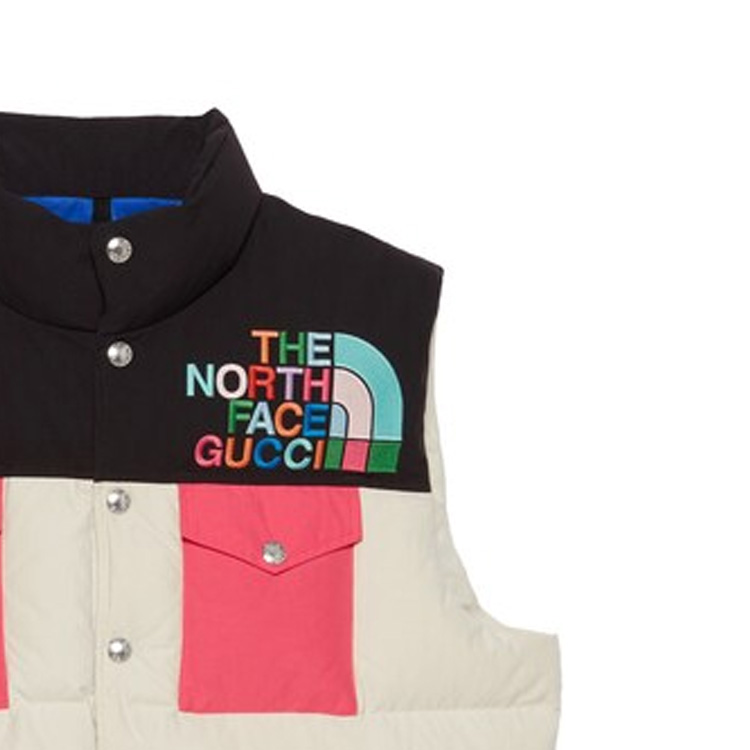 (Women) GUCCI TNF  SS22 Puffer Vest Logo Print Ivory White. 672459-XAAEP-9202 圖 4