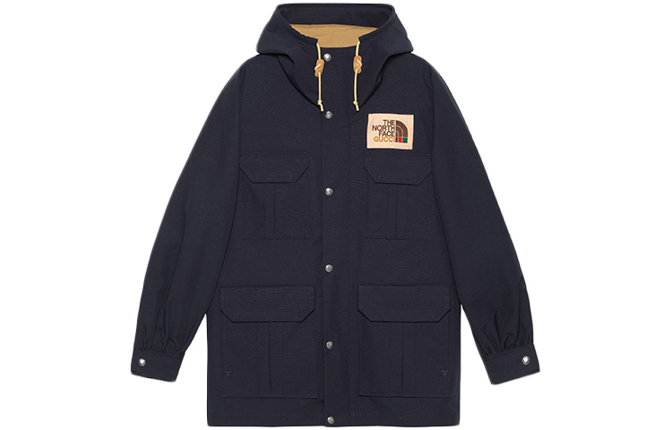 Order (W) Gucci x The North Face 黑色logo印花多口袋連帽外套 649245-ZKRXK-4323