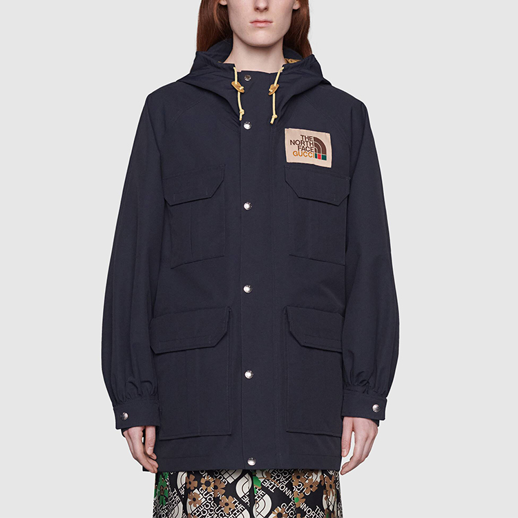 Lookbook (W) Gucci x The North Face 黑色logo印花多口袋連帽外套 649245-ZKRXK-4323