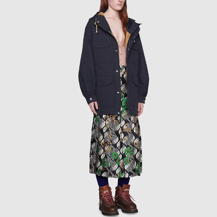 Purchase (W) Gucci x The North Face 黑色logo印花多口袋連帽外套 649245-ZKRXK-4323