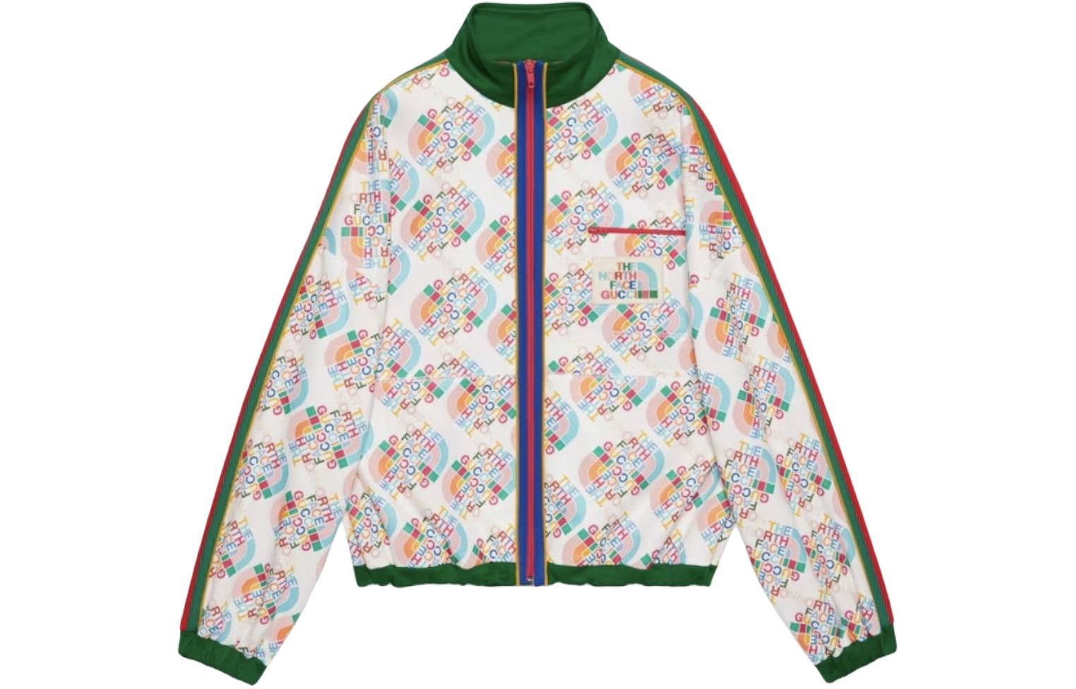 (Women) Gucci x The North Face Floral Stripe Print Zip Jacket 673975-XJDVH-9275
