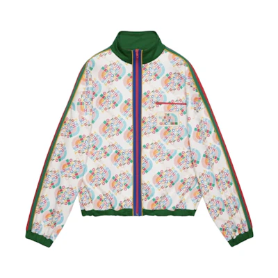(Women) Gucci TNF Floral Stripe Print Zip Jacket 673975-XJDVH-9275