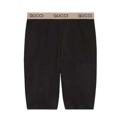 (Women) Gucci TNF FW21 Black Letter Logo Relaxed Shorts 683483-XJDS6-1082