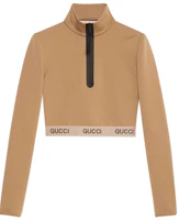 (Women) Gucci x The North Face FW21 Camel Letter Print Half-Zip Tee 672399-XJDS6-2597 (Women) Gucci x The North Face FW21 Camel Letter Print Half-Zip Tee 672399-XJDS6-2597