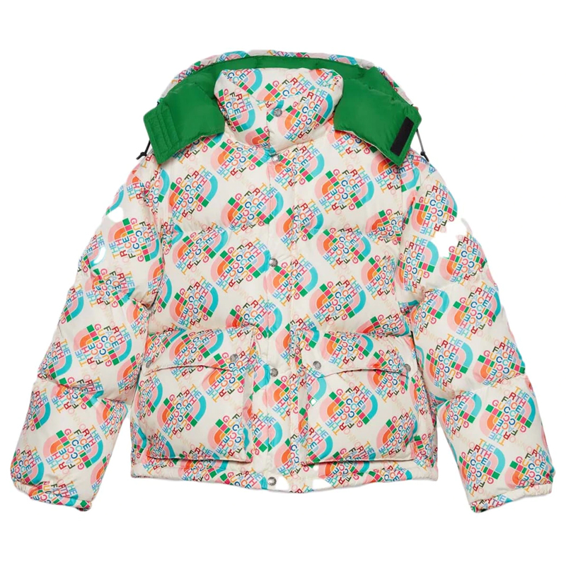 (Women) Gucci x The North Face FW22 White Logo Print Puffer Jacket 672457-XAAET-9486