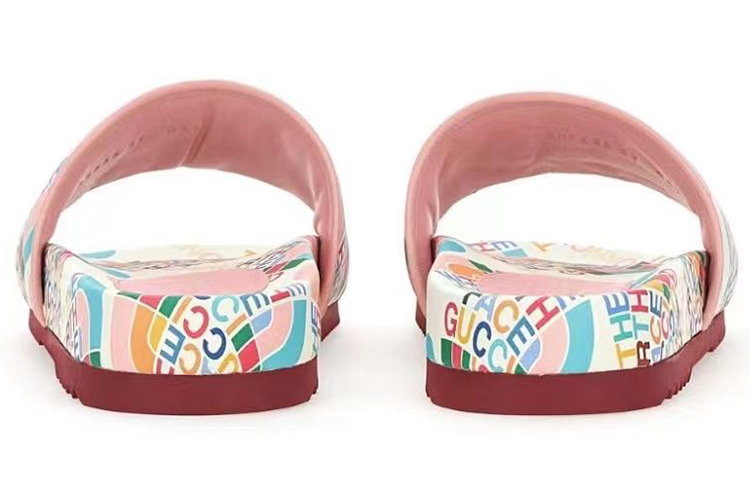 Shop (W) 구찌 x 노스페이스 가죽 샌들 (화이트/멀티) 685636-CPDH0-5880