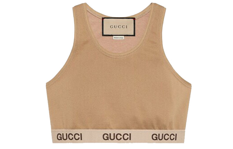 (Women) Gucci x The North Face Logo Strap Brown Casual Tank Top 672401-XJDS6-2597