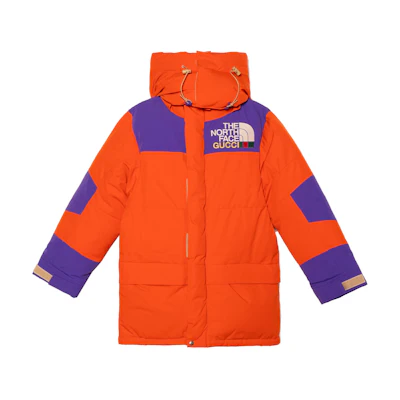 (Women) Gucci TNF Orange Logo Print Hooded Down Jacket 663921-XKQSL-6167
