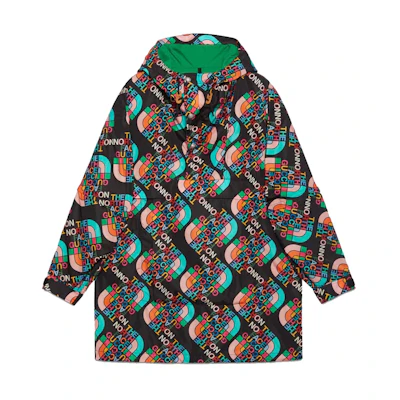 (Women) Gucci TNF Purple Label FW22 Black Logo Hoodie Coat 672461-ZAH9B-1478