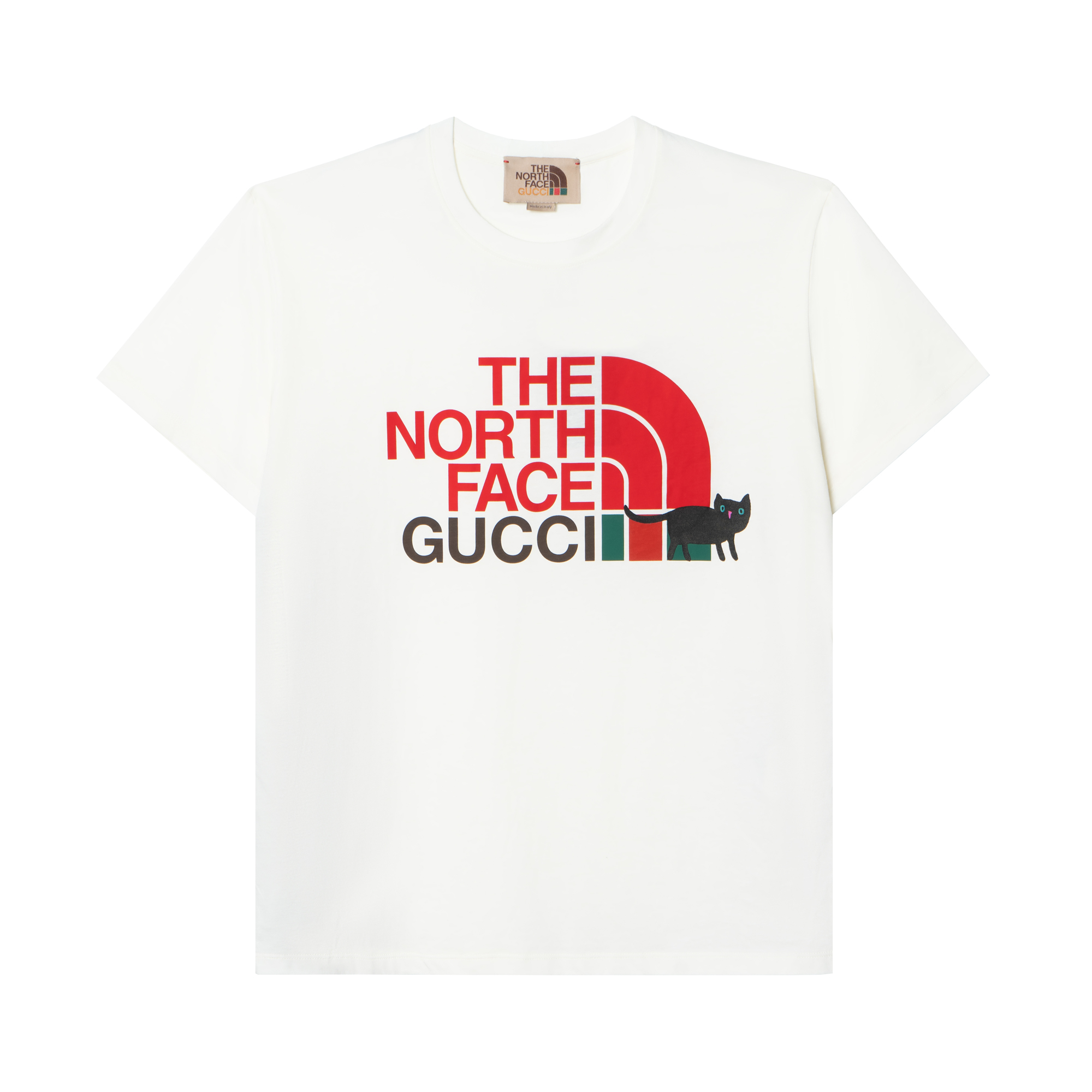 (Women) Gucci x The North Face SS22 Cat Print Crewneck Tee Beige 615044-XJDTF-9095