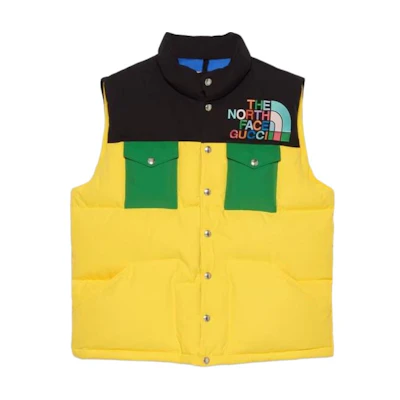 (Women) Gucci TNF SS23 Yellow Logo Embroidery Down Vest 672459-XAAER-7265