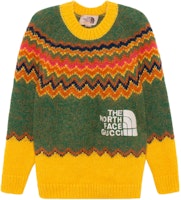 (Women) Gucci x The North Face Urban Exploration FW21 Green Patterned Pullover Sweater 671690-XKB19-7261 (Women) Gucci x The North Face Urban Exploration FW21 Green Patterned Pullover Sweater 671690-XKB19-7261