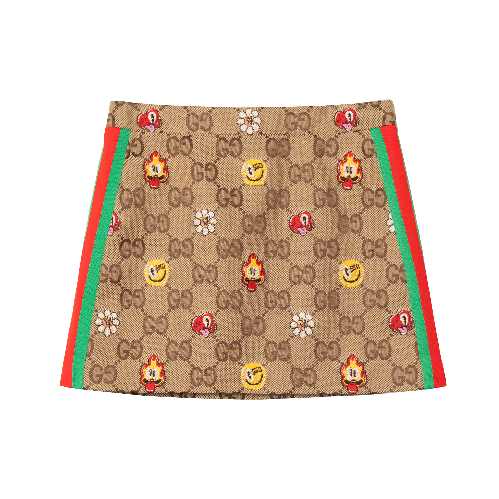 (Women) Gucci Zipper Tape Monogram Fitted Casual Mini Skirt Women Camel 781769-ZAQAK-2190