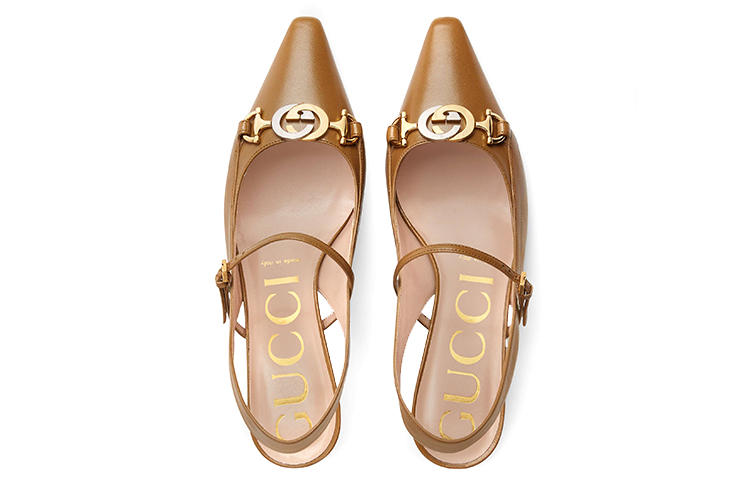 Lookbook GUCCI 古奇 Zumi 淺口高跟鞋 女款 淺棕