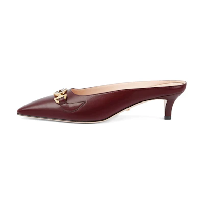 (W) Gucci Zumi High Heel Pumps 'Burgundy Leather'