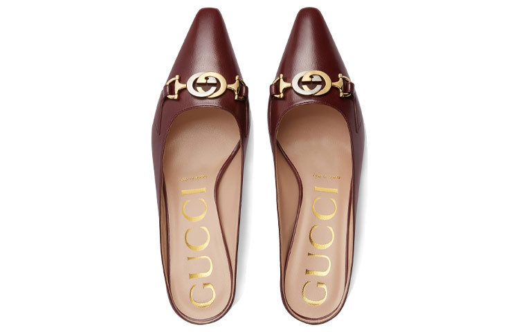 Shop (W) Gucci Zumi Hoge Hakken ''Bourgondisch Leer'' 577053-C9D00-6629