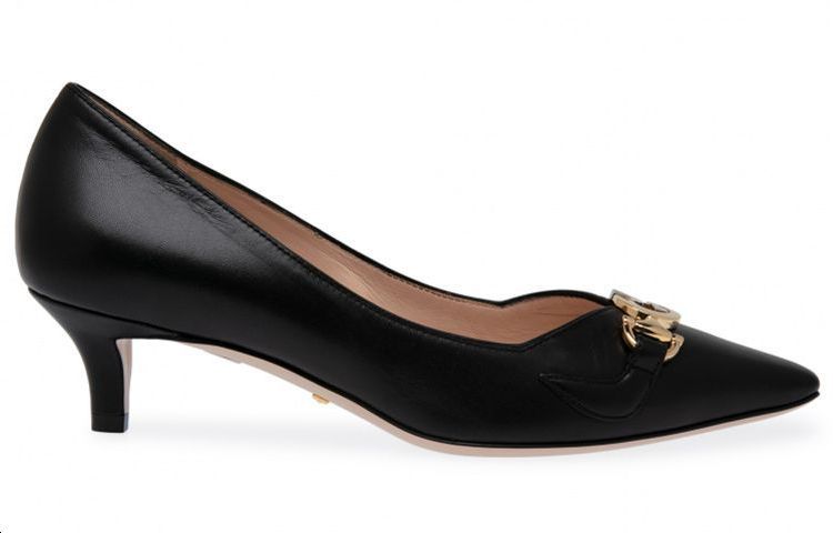 Order (W) Gucci Zumi Sepatu Kulit Hak Tinggi 'Hitam' 596859-C9D00-1000