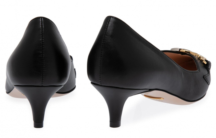 Shop (W) Gucci Zumi Sepatu Kulit Hak Tinggi 'Hitam' 596859-C9D00-1000