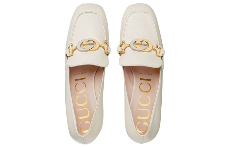 Lookbook (W) Gucci Zumi Sandal Hak Rendah 'Putih' 575832-C9D00-9022