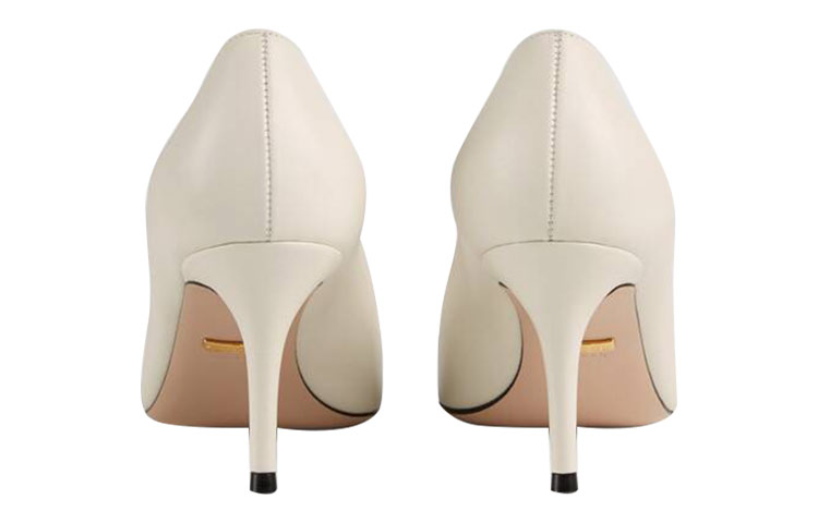 Purchase (W) Gucci Zumi leren pump met middenhak ''Wit'' 596860-C9D00-9050