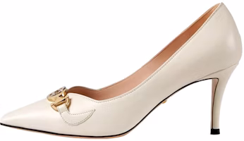 (Women) Gucci Zumi mid-heel leather pump 'White' 596860-C9D00-9050 (Women) Gucci Zumi mid-heel leather pump 'White' 596860-C9D00-9050