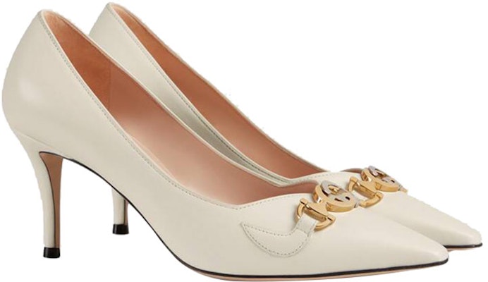 (Women) Gucci Zumi mid-heel leather pump 'White' 596860-C9D00-9050 Order (Women) Gucci Zumi mid-heel leather pump 'White' 596860-C9D00-9050