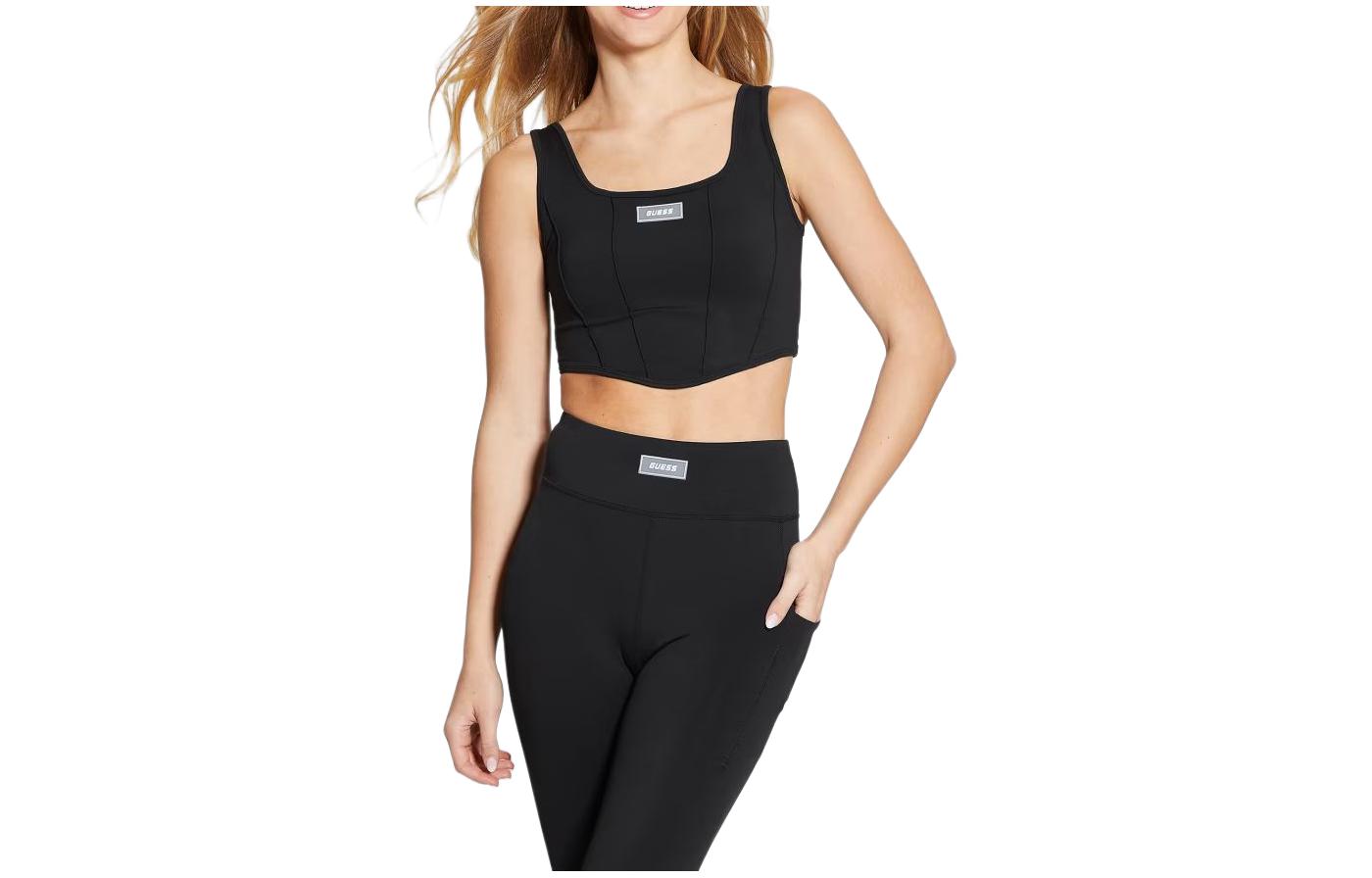 (Women) GUESS Black Sleeveless Tank Top with Solid Print V4RP08MC04Z-JBLK