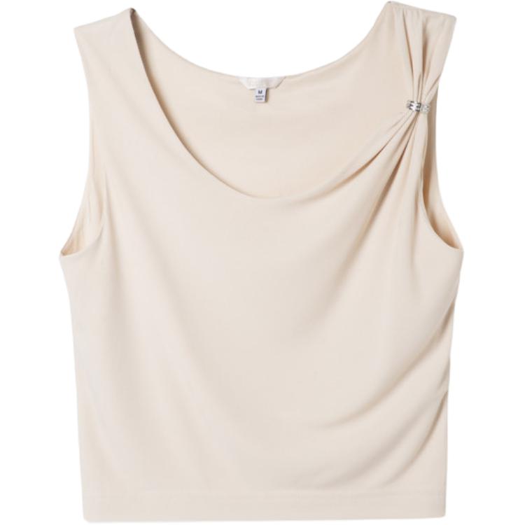(Women) GUESS Pleated Solid Color Tank Top W5GP22KAQL2