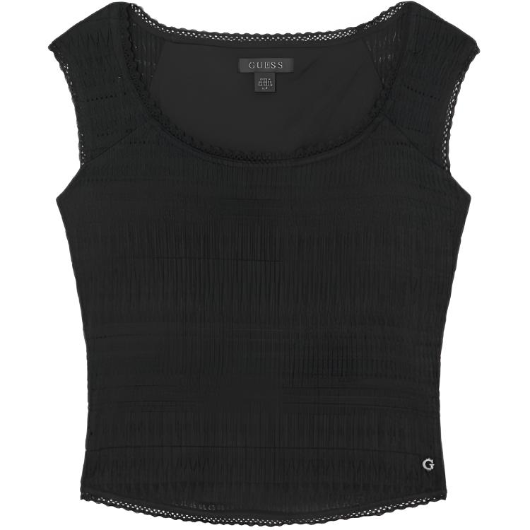 (Women) GUESS Slim Square Neck Solid Pullover Tank Top YQ2K2307-BLK