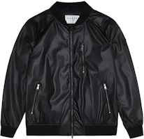 GUESS Solid Color Zip-Up Baseball Jacket Long Sleeve M2GL11WEJH0 GUESS Solid Color Zip-Up Baseball Jacket Long Sleeve M2GL11WEJH0