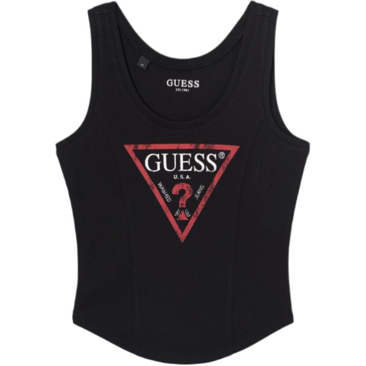 (Women) GUESS Triangle Logo Sleeveless Tank Top YQ2K2465BIK