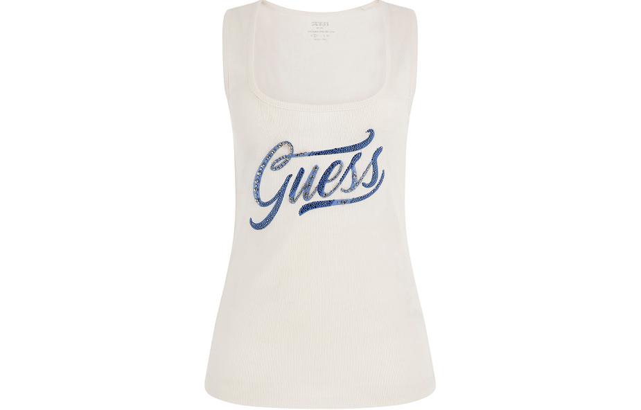 (Women) GUESS White Sleeveless Square-Neck Tank Top W4RP46K1814