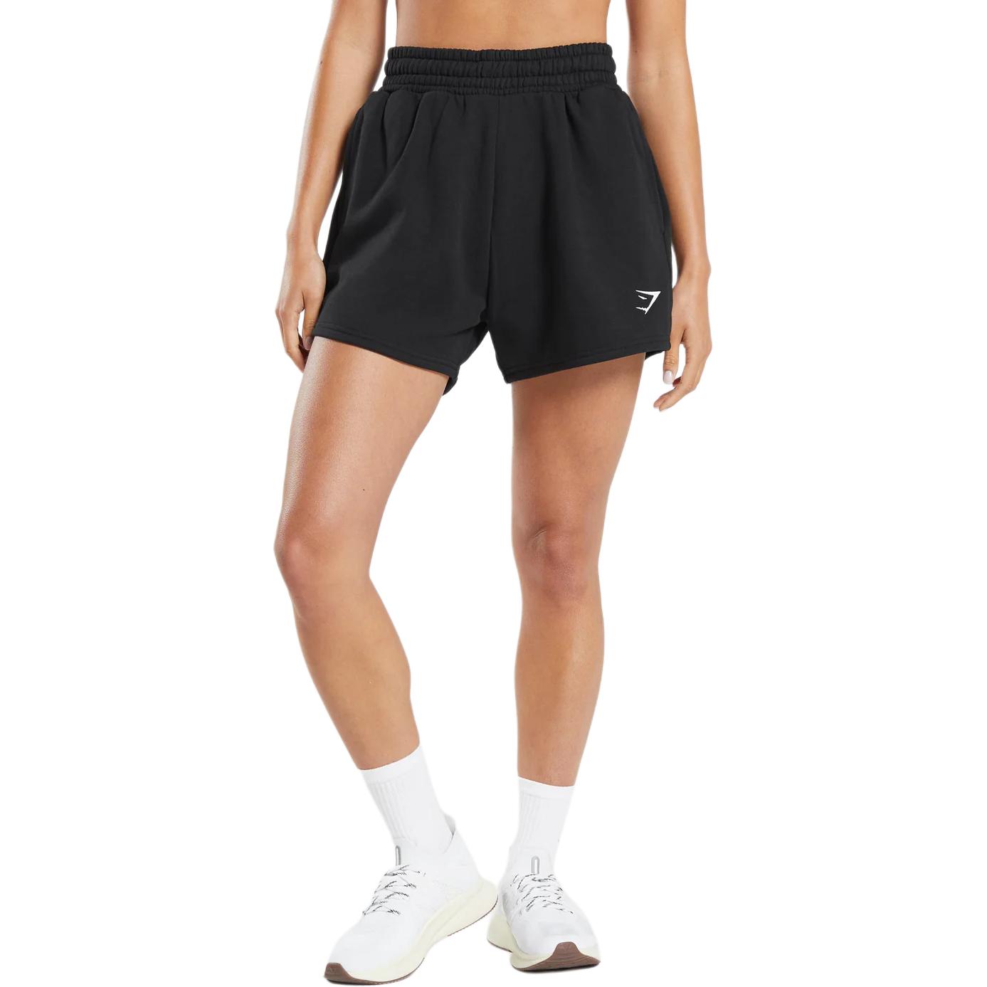 (Women) GYMSHARK Training Fleece High-Waist Shorts Black - Soft, Cozy & Stylish for Women B6A1P-BB2J
