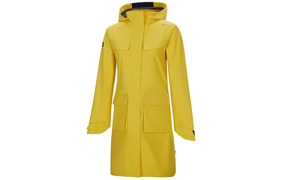 (Women) HELLY HANSEN Helox Series Yellow Long Hooded Outdoor Hiking Jacket HC2AHJK11W