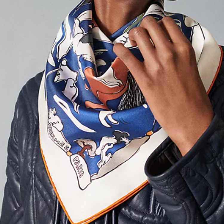 (Women) HERMES 1001 Rabbits Silk Scarf 90cm Alphabet Print Women’s Multi-color H004007S20 圖 3