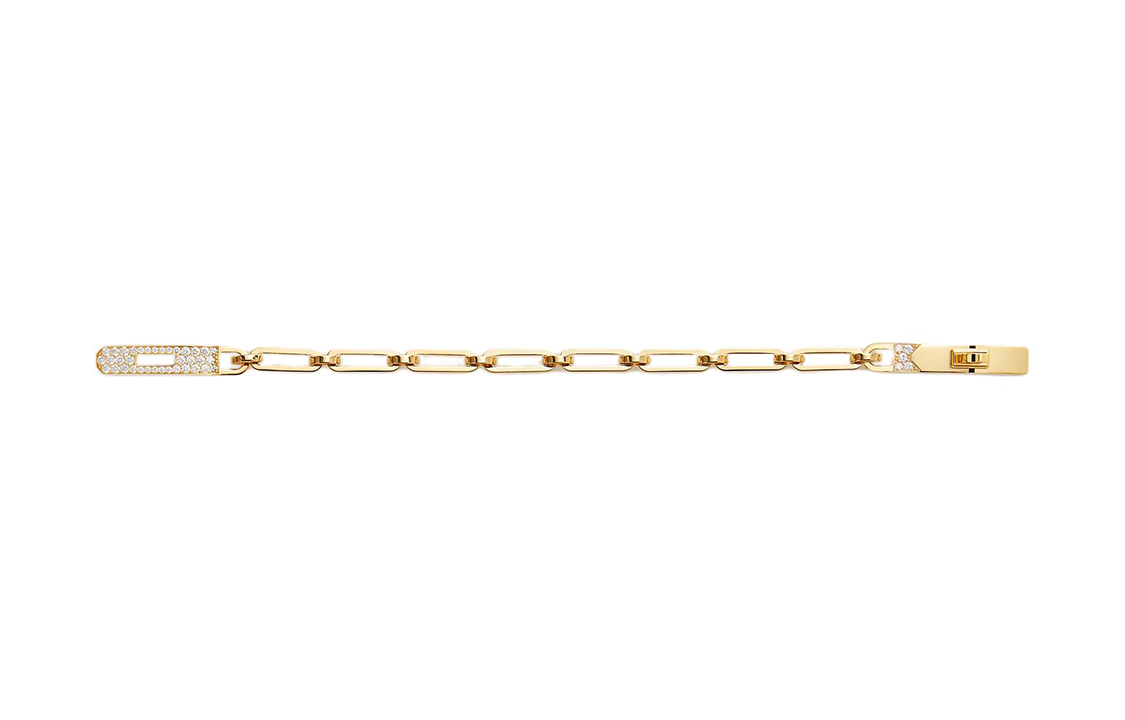(Women) HERMES 18K Gold Diamond Bracelet for Women - Gold Crystal Accents. H218471B-00ST