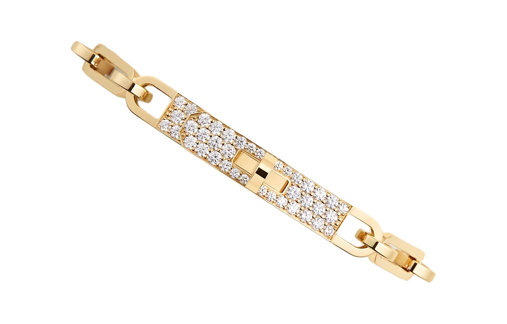 (Women) HERMES 18K Gold Diamond Bracelet for Women - Gold Crystal Accents. H218471B-00ST 圖 4