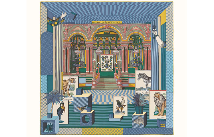 (Women) HERMES 90cm Silk Scarf New Grand Theatre Design H003761S-05 圖 2