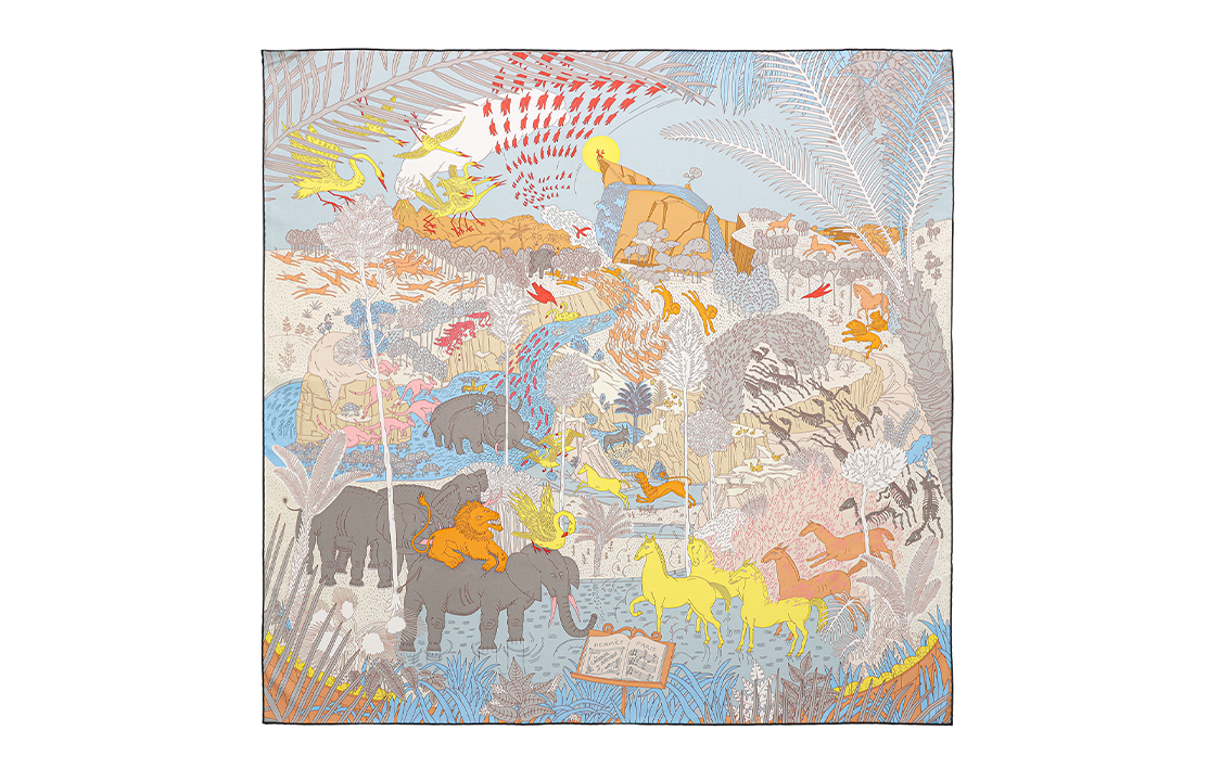 (Women) HERMES  "Animal Carnival" Fashion Casual Silk Scarf. H003953S-01 圖 2