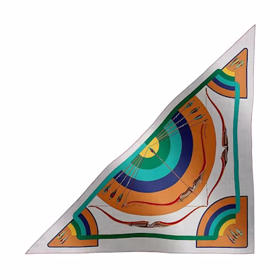 (Women) HERMES "Rainbow" Printed Logo Silk Scarf Multicolor H361692Sv02