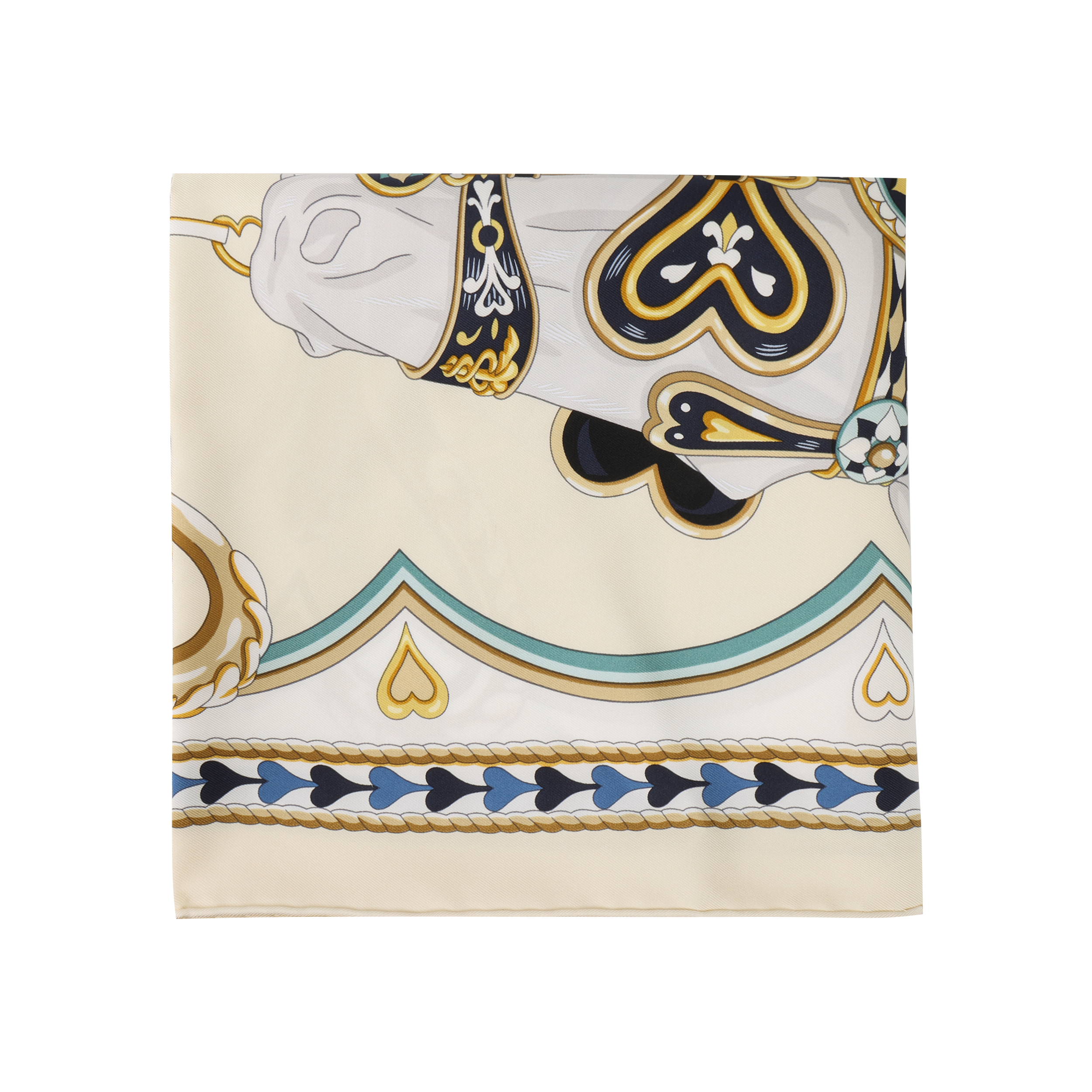 (Women) HERMES  Animal Heart Pattern Silk Scarf - Multicolor H004090S 13