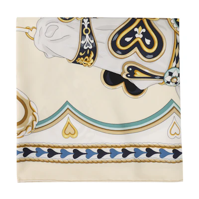 (Women) HERMES Animal Heart Pattern Silk Scarf - Multicolor H004090S 13