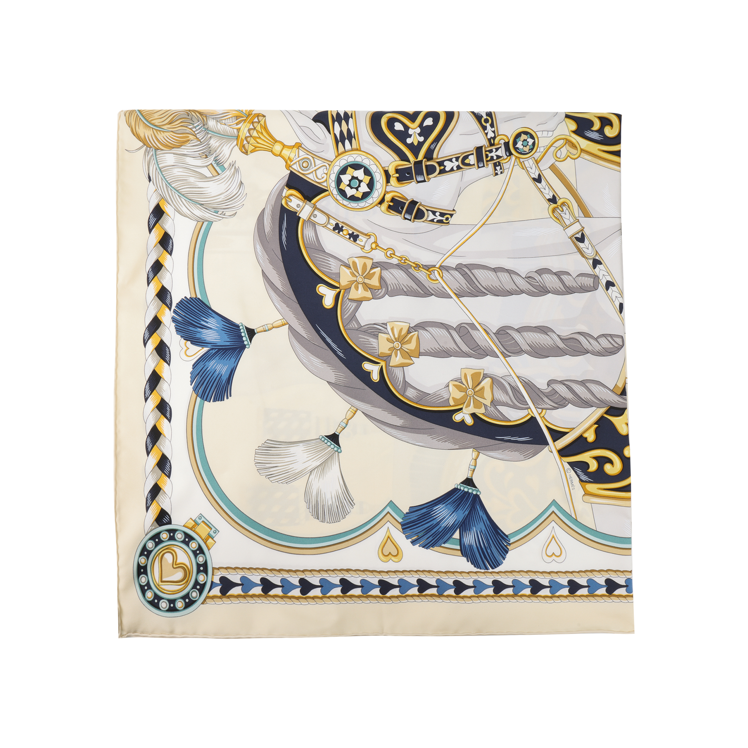 (Women) HERMES  Animal Heart Pattern Silk Scarf - Multicolor H004090S 13 圖 3