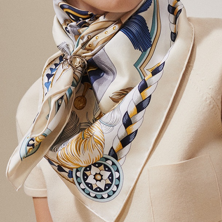 (Women) HERMES  Animal Heart Pattern Silk Scarf - Multicolor H004090S 13 圖 6